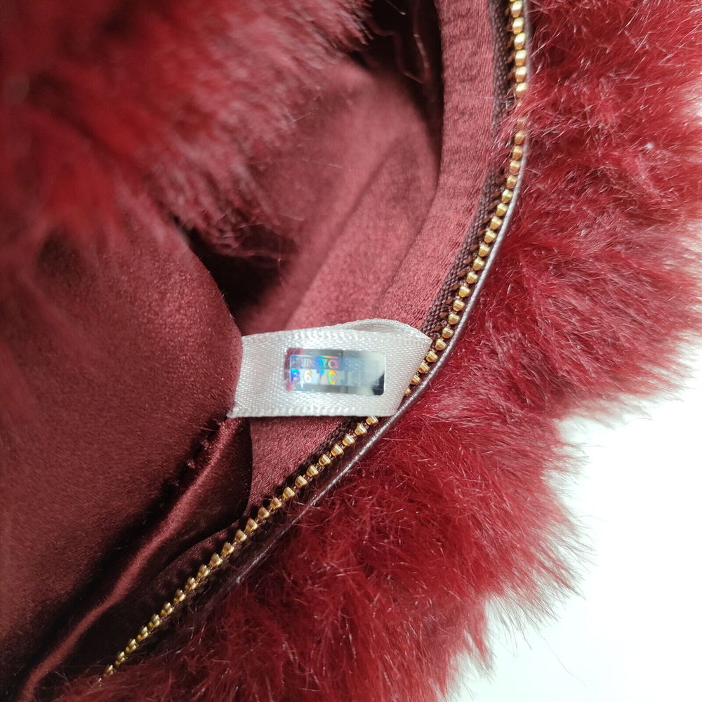 Jimmy Choo Hand Bag Red Fur #76909J14 - Picture 9 of 9